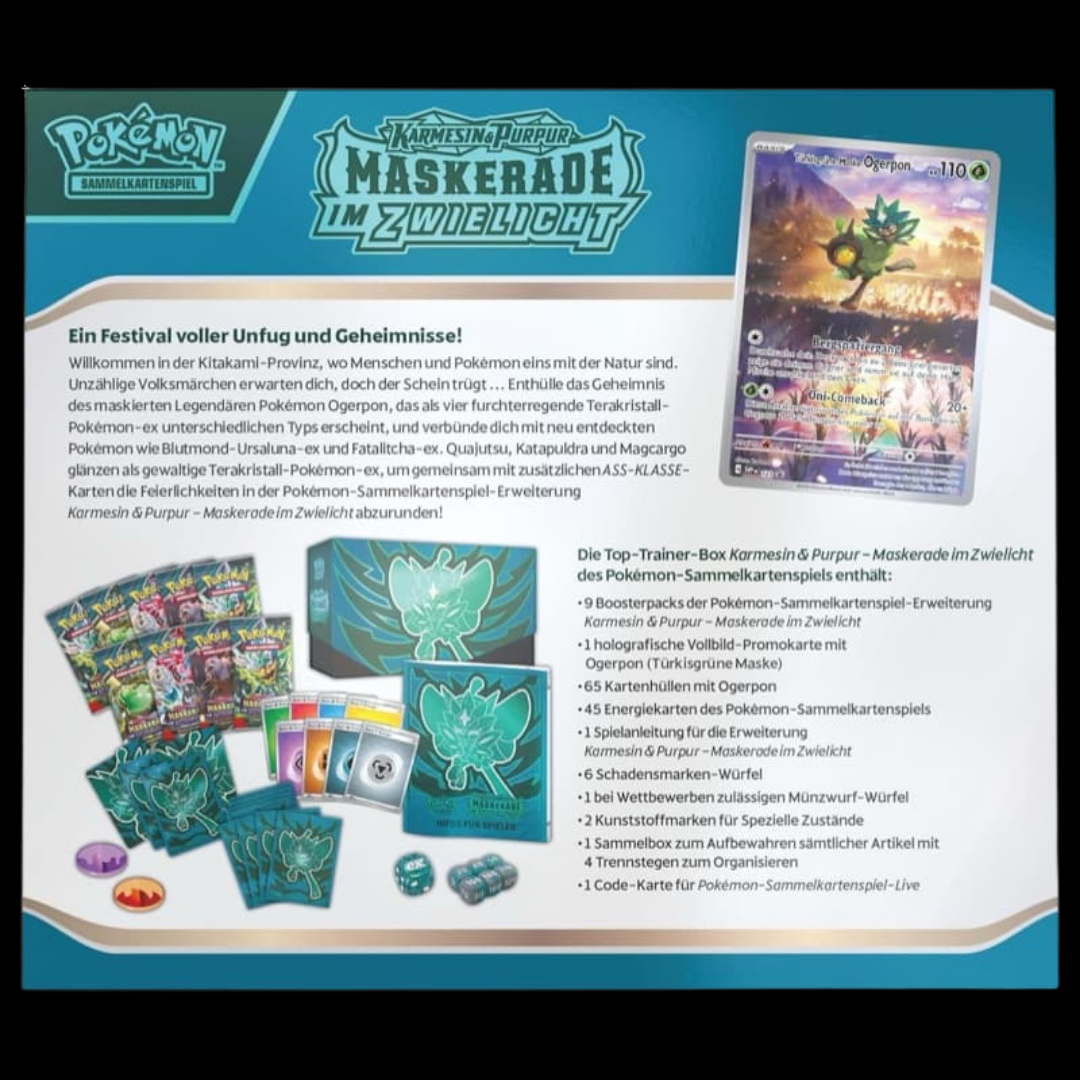 Pokémon Maskerade im Zwielicht Top-Trainer-Box Deutsch 🇩🇪