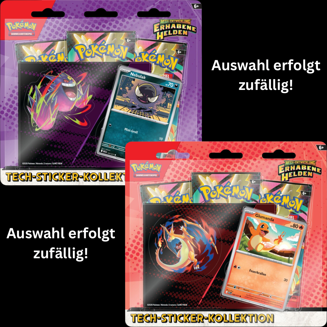 Pokémon Erhabene Helden Techsticker 3er Blister Deutsch 🇩🇪